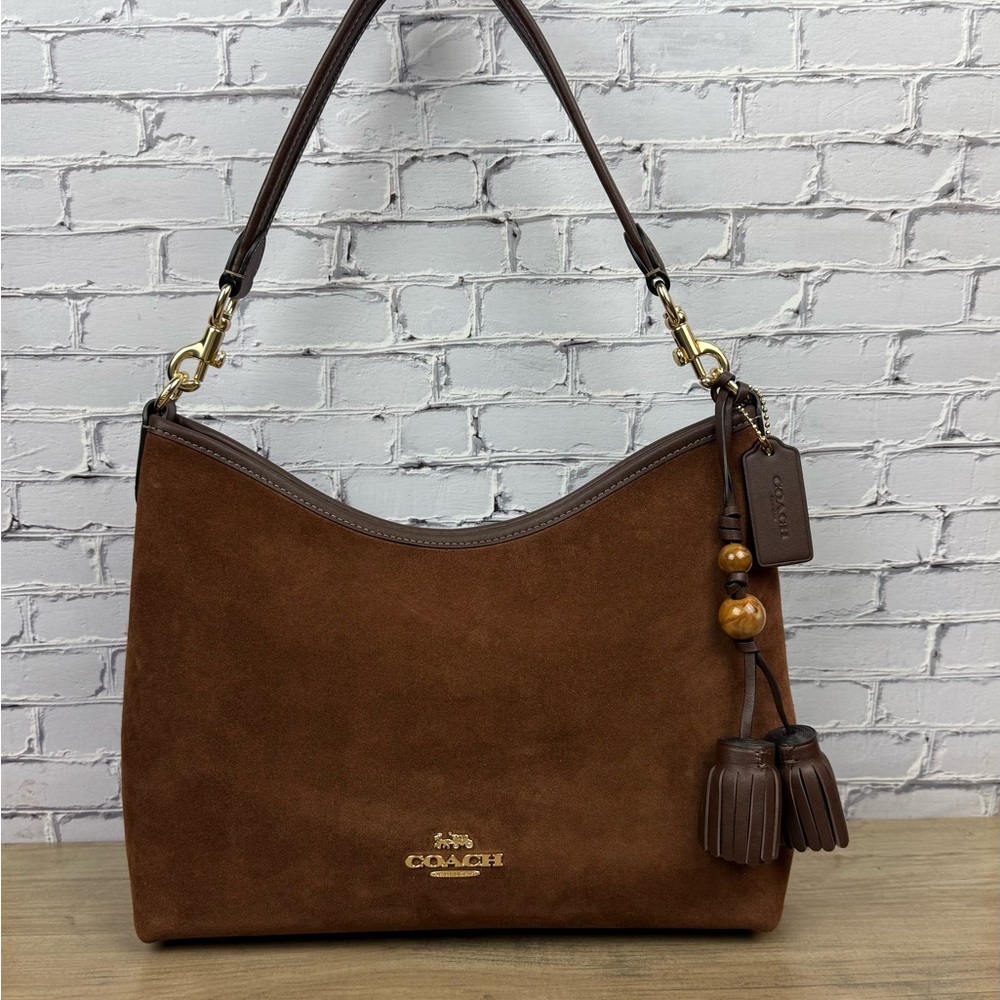 NWT Coach Laurel Shoulder Bag Gold/Vintage Brown/Maple regular size CCC75